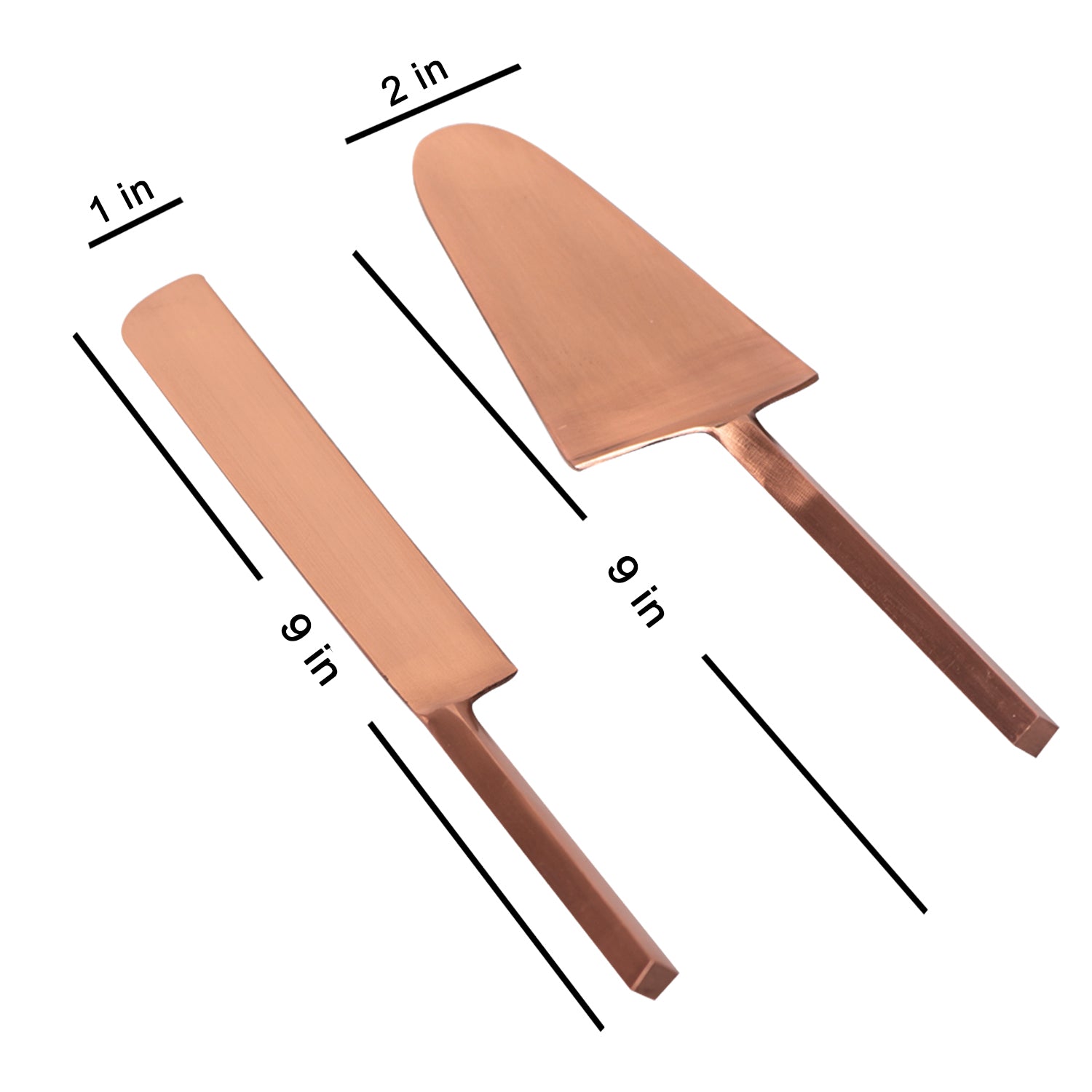 Copper Dessert Server & Knife - Set Of 2