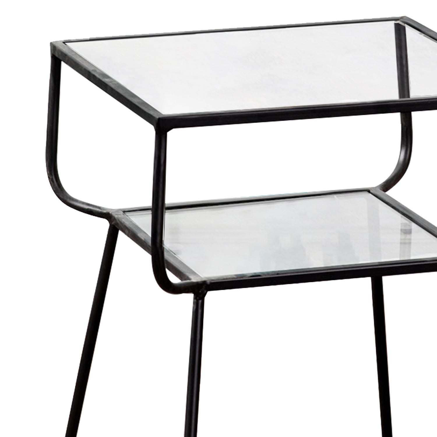 2 tier glass side table