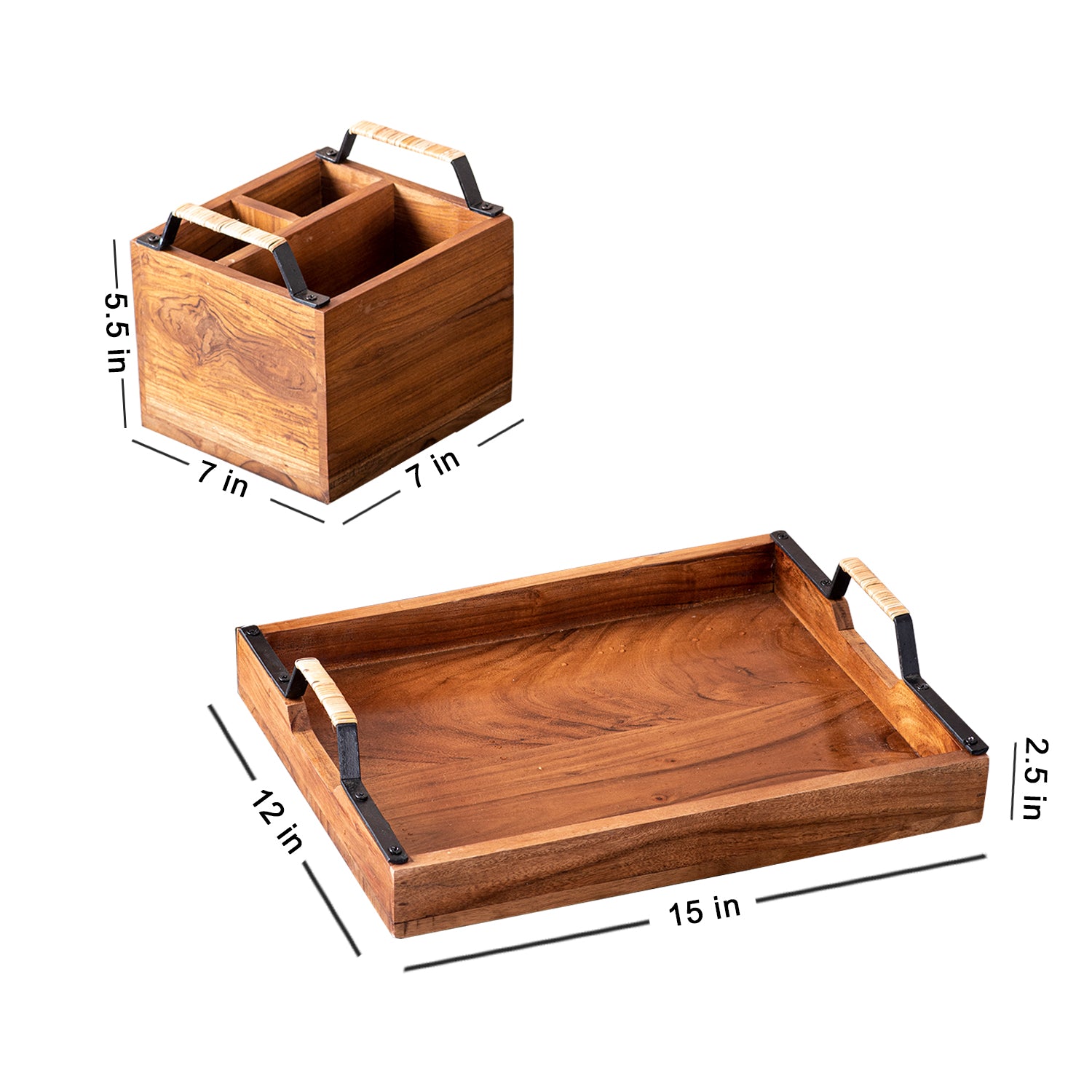 Cane Handle Spoon Stand & Tray