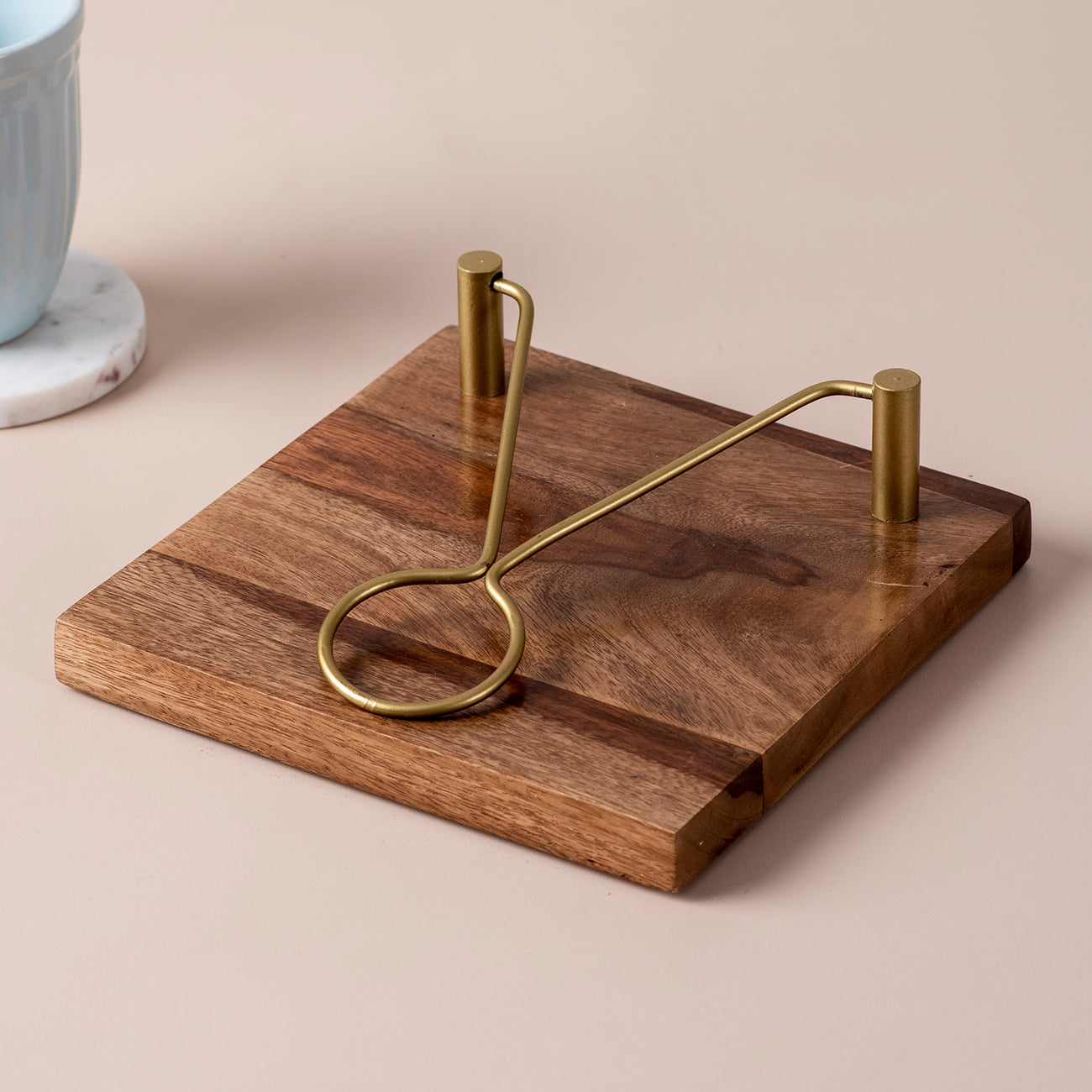 Teak Wood Spoon Stand & Napkin Holder