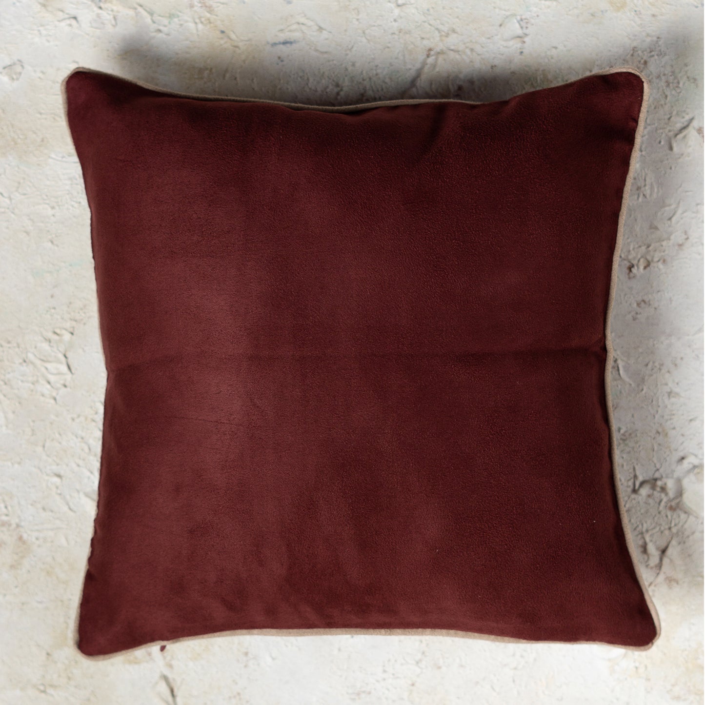 Burgundy Suede Plain Cushion Covers 12 X 12 Inches Set of 5