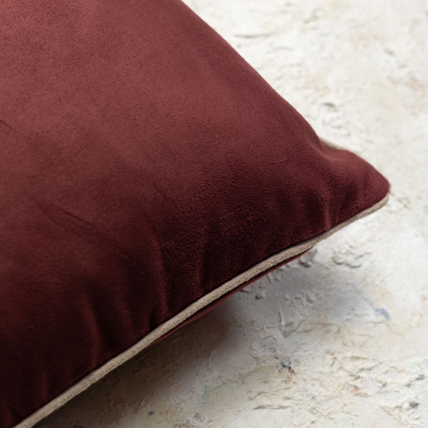 Burgundy Suede Plain Cushion Covers 12 X 12 Inches Set of 5