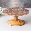 printed wooden cake stand