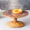 printed wooden cake stand