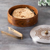 wooden serving box with tong